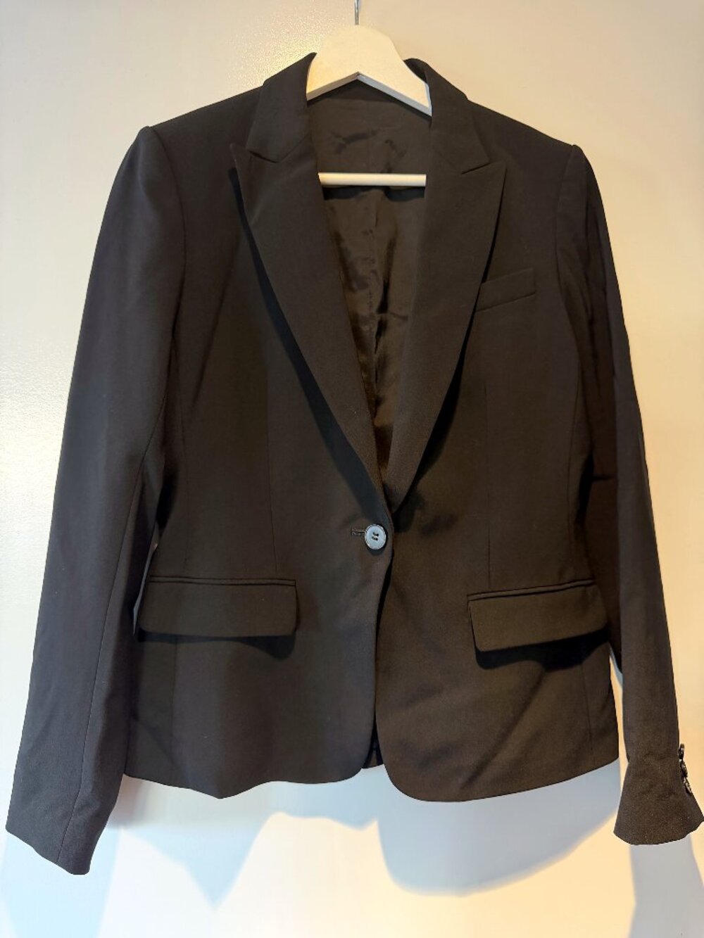 Theory Dark Olive Wool One Button Blazer 6